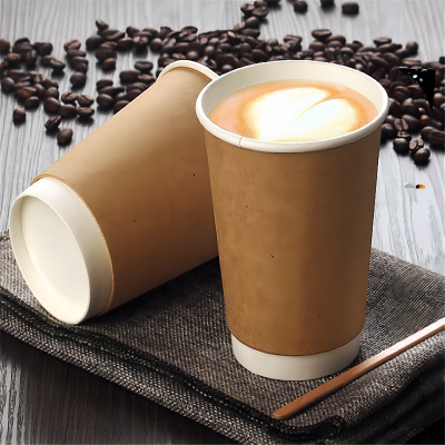 Xícara de café de papel de parede dupla impressa com tampa