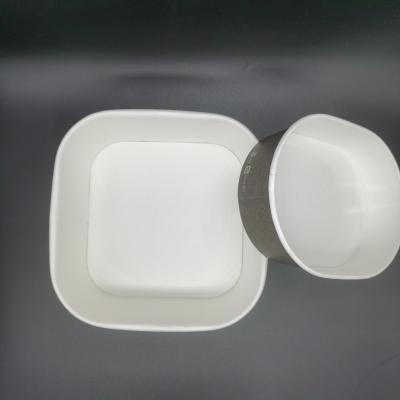 Tigela de salada de papel quadrada com revestimento aquoso descartável com logotipo personalizado