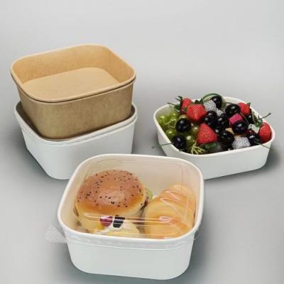 Recipientes personalizados para embalagem de alimentos para viagem, tigelas de salada quadradas
    